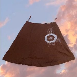 brown flower skirt